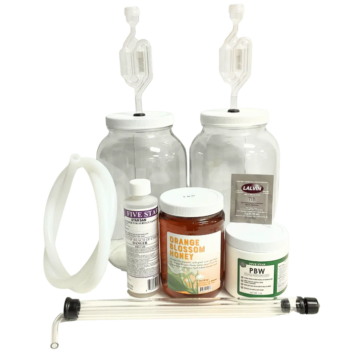 SoCal Brewing Supply's Most Complete 1-Gallon Traditional Mead Making Kit, with Orange Blossom Honey.