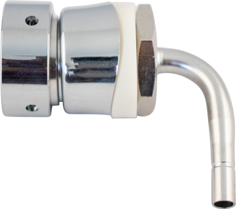 Stainless universal beer faucet tower shank with Duotight-compatible tailpiece