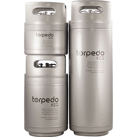 Slimline Torpedo stainless ball lock keg front view