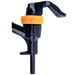 Black plastic Duotight-compatible handheld picnic tap for draft beer serving