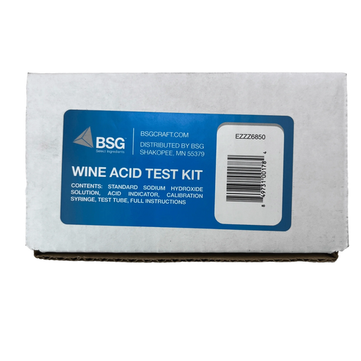 Acid Testing Kit for Wine Making, Manufactured by BSG, contains all chemicals and hardware to test wine acidity.