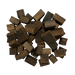 Pile of dark brown American Oak, Medium Plus toasted wooden cubes for wine, mead, cider, beer and spirits.