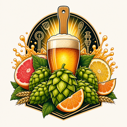 West Coast IPA all-grain clone recipe kit illustrated artwork with bright beer, citrus, hops, and brewing-tool motif