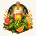 West Coast IPA all-grain clone recipe kit illustrated artwork with bright beer, citrus, hops, and brewing-tool motif