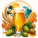 Imperial honey blonde ale all-grain recipe kit illustrated artwork with golden beer, honeycomb, hops, and coastal sunshine