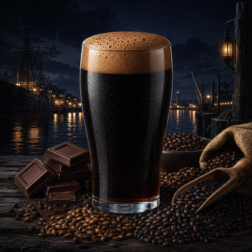 Illustrated artwork for Black Harbor Porter recipe kit all-grain version