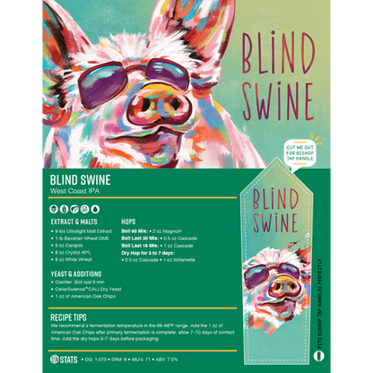 Blind Swine West Coast IPA | Beginner Beer Recipe Kit | 5 Gallon Brewing Kit