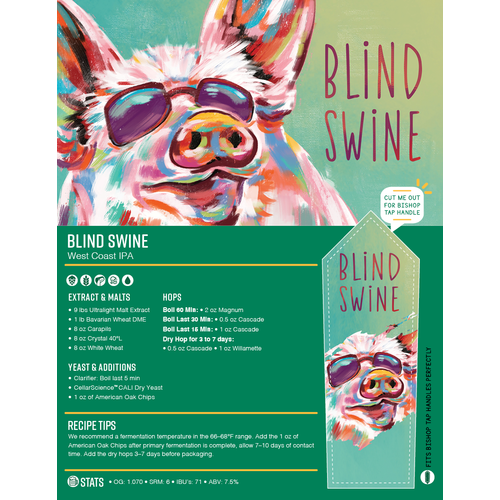 Blind Swine West Coast IPA | Beginner Beer Recipe Kit | 5 Gallon Brewing Kit