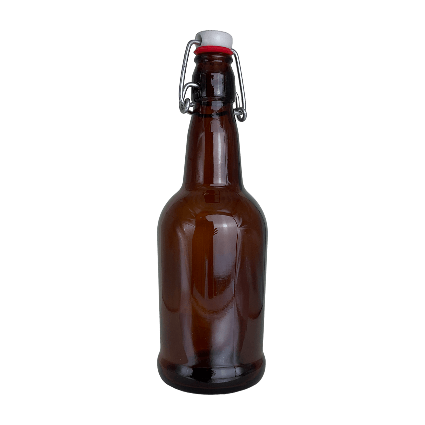 16 oz Amber Swing Top Glass Bottles | 0.5 liter Reusable Brown Flip Top Bottles | Case of 12