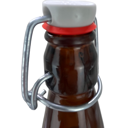 1 Liter Amber Swing Top Glass Bottles | 32 oz Reusable Brown Flip Top Bottles | Case of 12