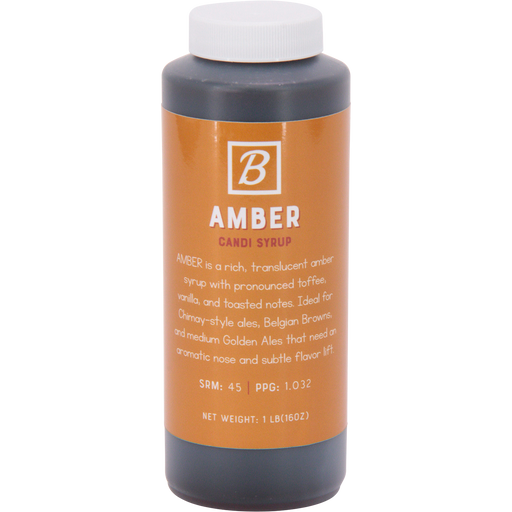 Brewmaster Amber Belgian Candi Syrup 1 lb bottle for brewing Belgian-style beer