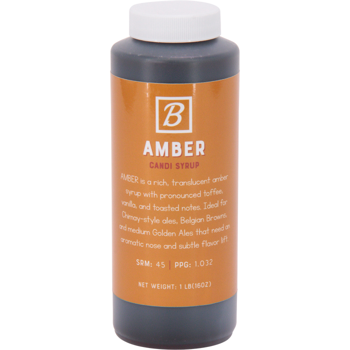 Brewmaster Amber Belgian Candi Syrup 1 lb bottle for brewing Belgian-style beer