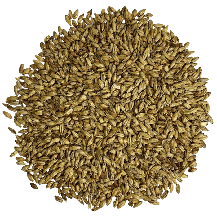 Image of a circular pile of Briess American Honey Malt for brewing beer.