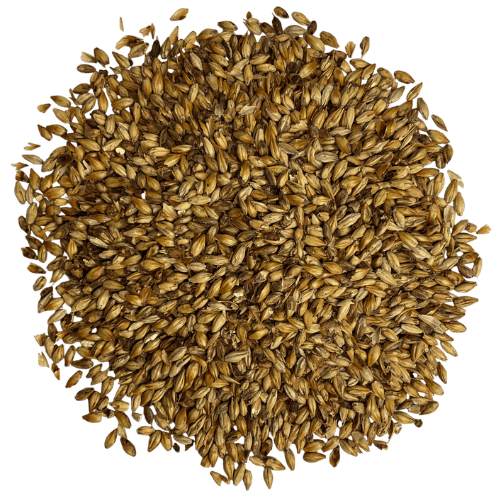 Image of a circular pile of Briess Caramel Munich 60L malt for brewing.