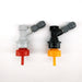 KegLand's Red & Yellow Plastic Carbonation Ball Lock Adapter, show on quick disconnects.