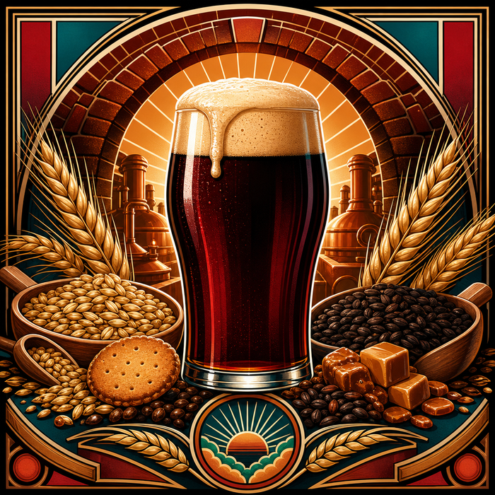 Cellar Door Dark Mild | All-grain Recipe Kit | 5 Gallons vibrant illustrated beer recipe kit artwork - SoCal Brewing Supply