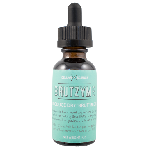 CellarScience Brutzyme glucoamylase enzyme 1 oz bottle for brewing Brut IPA and very dry beer styles