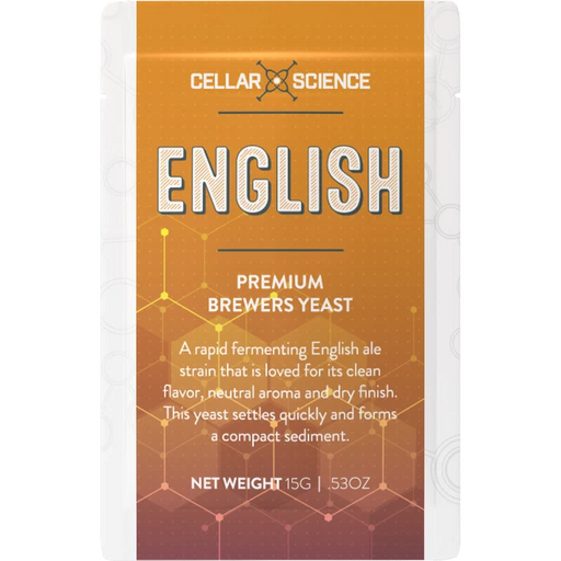 Cellar Science English Ale Dry Yeast yeast packet  front view for homebrewing.