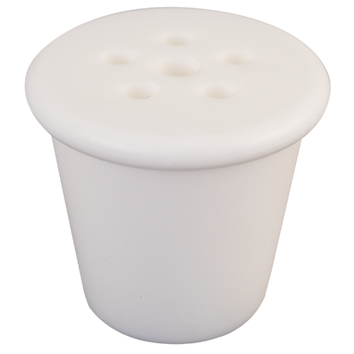 Image of CellarScience's cutting edge innovation, a more sanitary airlock, unassembled base stopper of the large size.