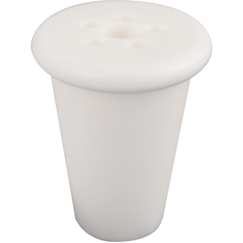 Image of CellarScience's cutting edge innovation, a more sanitary airlock, unassembled base stopper.