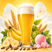 Cloudline Hefeweizen all-grain recipe kit illustration with banana, clove, bubblegum, wheat, and hazy wheat beer