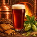 Copper Hearth Irish Red Ale extract recipe kit illustration with copper-red ale, caramel malt, roasted barley, and hops