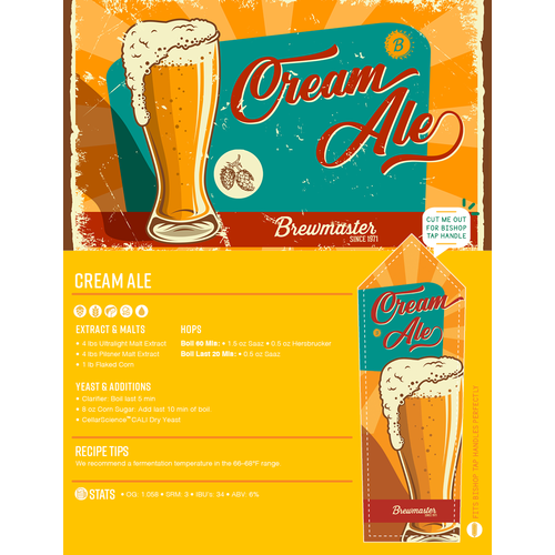 Cream Ale | Beginner Beer Recipe Kit | 5 Gallon Brewing Kit