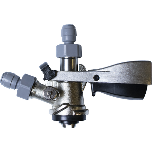 8mm Duotight Adapter to Connect to Beer Shank or Sanke Connector, installed on Sanke Connector.