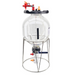 FermZilla Tri-Conical Easy-Grip 27L fermenter angled view with stand and collection jar