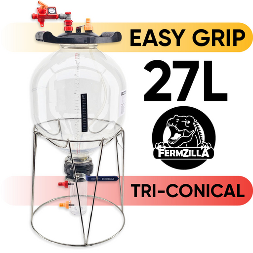 FermZilla Tri-Conical Easy-Grip pressure fermenter starter kit, 27L main view