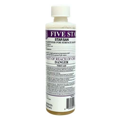 8 oz bottle of Five Star Chemical's Star San Sanitizer for brewing.