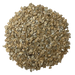 Flaked Rye grain for brewing arranged in a circle, to show off the grains consistency and color.