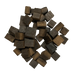 Pile of dark brown French Oak, Heavy toasted wooden cubes for wine, mead, cider, beer and spirits.
