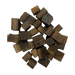 Pile of dark brown French Oak, Medium toasted wooden cubes for wine, mead, cider, beer and spirits.
