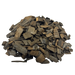A pile of heavy toasted French White Oak chips used for flavoring wine and mead, angled view.