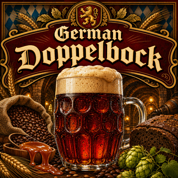 German Doppelbock all-grain recipe kit pop-art product image
