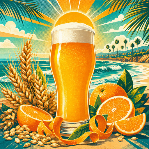Golden Coast Wheat Ale | All-grain Recipe Kit | 5 Gallons vibrant illustrated beer recipe kit artwork - SoCal Brewing Supply