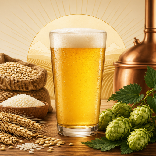 Illustrated artwork for Golden Works Cream Ale recipe kit extract version