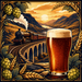 Highland Line Scottish Export illustrated recipe kit artwork with amber ale, railway, malt, and hops