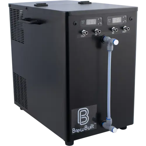BrewBuilt Icemaster 2 Chiller for regulating fermentation temperatures, front angled view.