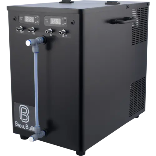 BrewBuilt Icemaster 2 Chiller for regulating fermentation temperatures, front angled view.