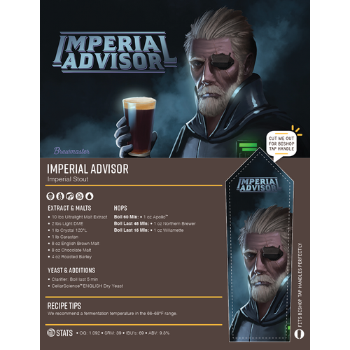 Imperial Advisor Imperial Stout | Beginner Beer Recipe Kit | 5 Gallon Brewing Kit