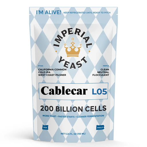 Imperial Yeast Cablecar, liquid brewing yeast pouch for beer fermentation.