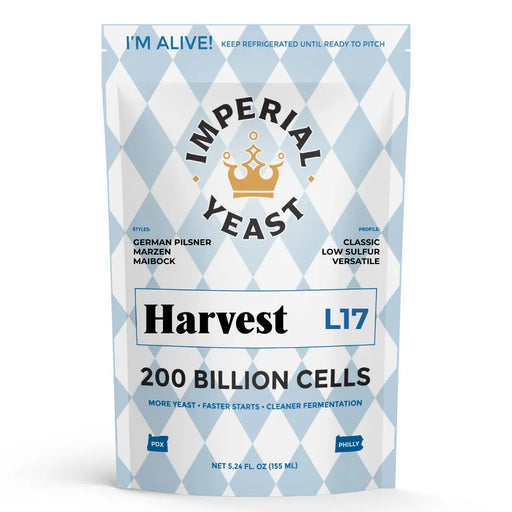 Imperial Yeast Harvest, liquid brewing yeast pouch for beer fermentation.