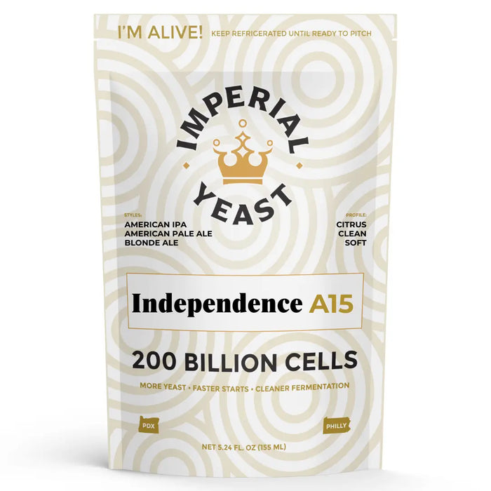 Imperial Yeast Independence, liquid brewing yeast pouch for beer fermentation.