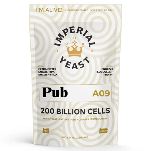Imperial Yeast Pub, liquid brewing yeast pouch for beer fermentation.