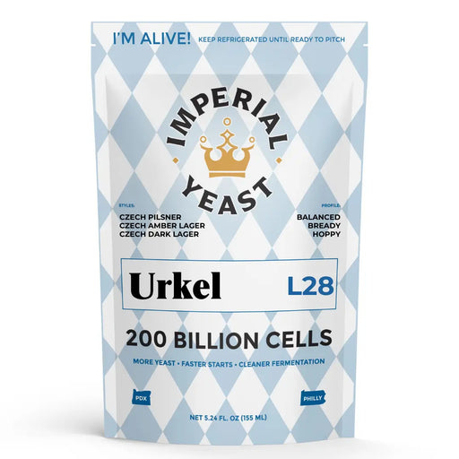 Imperial Yeast Urkel, liquid brewing yeast pouch for beer fermentation.
