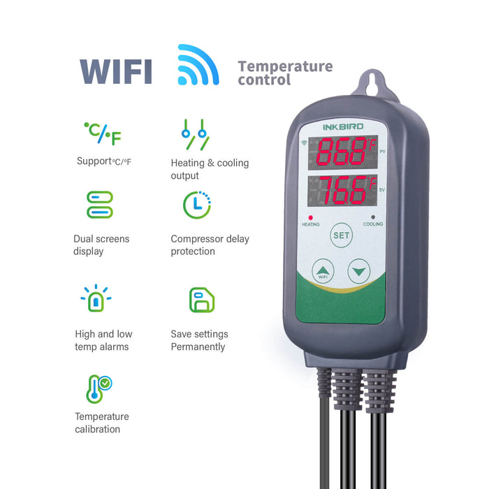 Inkbird ITC-308-WIFI app temperature control and WiFi monitoring graphic