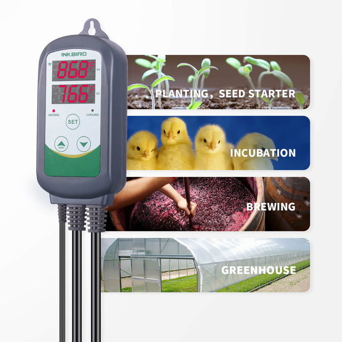 Inkbird ITC-308-WIFI controlling a homebrew fermentation setup