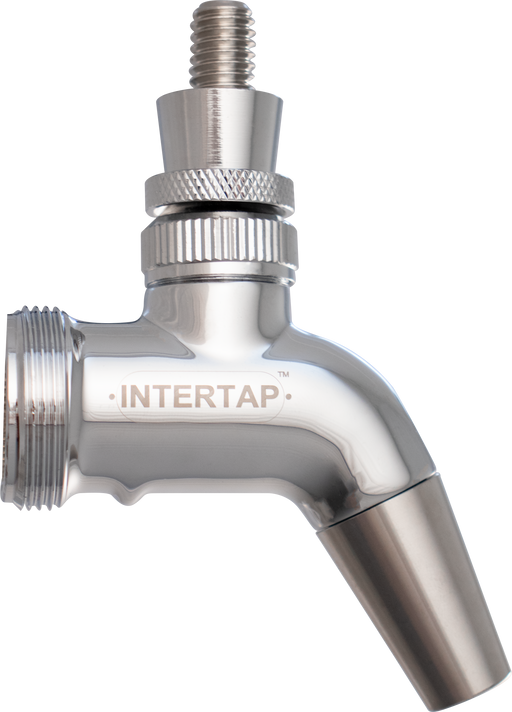Intertap stainless steel forward-sealing beer faucet with threaded spout